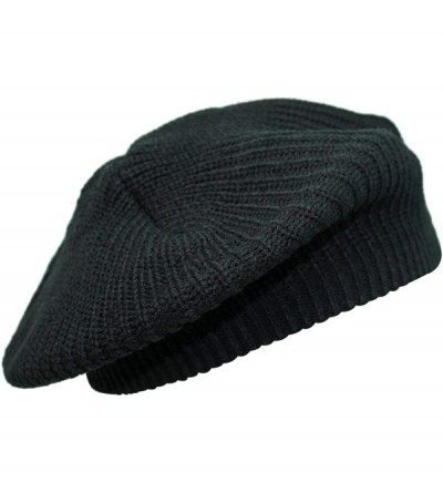 Berets Black Knit Soft Traditional Tami Beret Cap Hat - CK111XR0XC1 $31.20