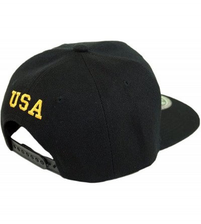 Baseball Caps USA Flag Patch Embroidery Snapback Hat America Flag Adjustable Baseball Cap - Black 02 - C018DU8MIQW $13.89