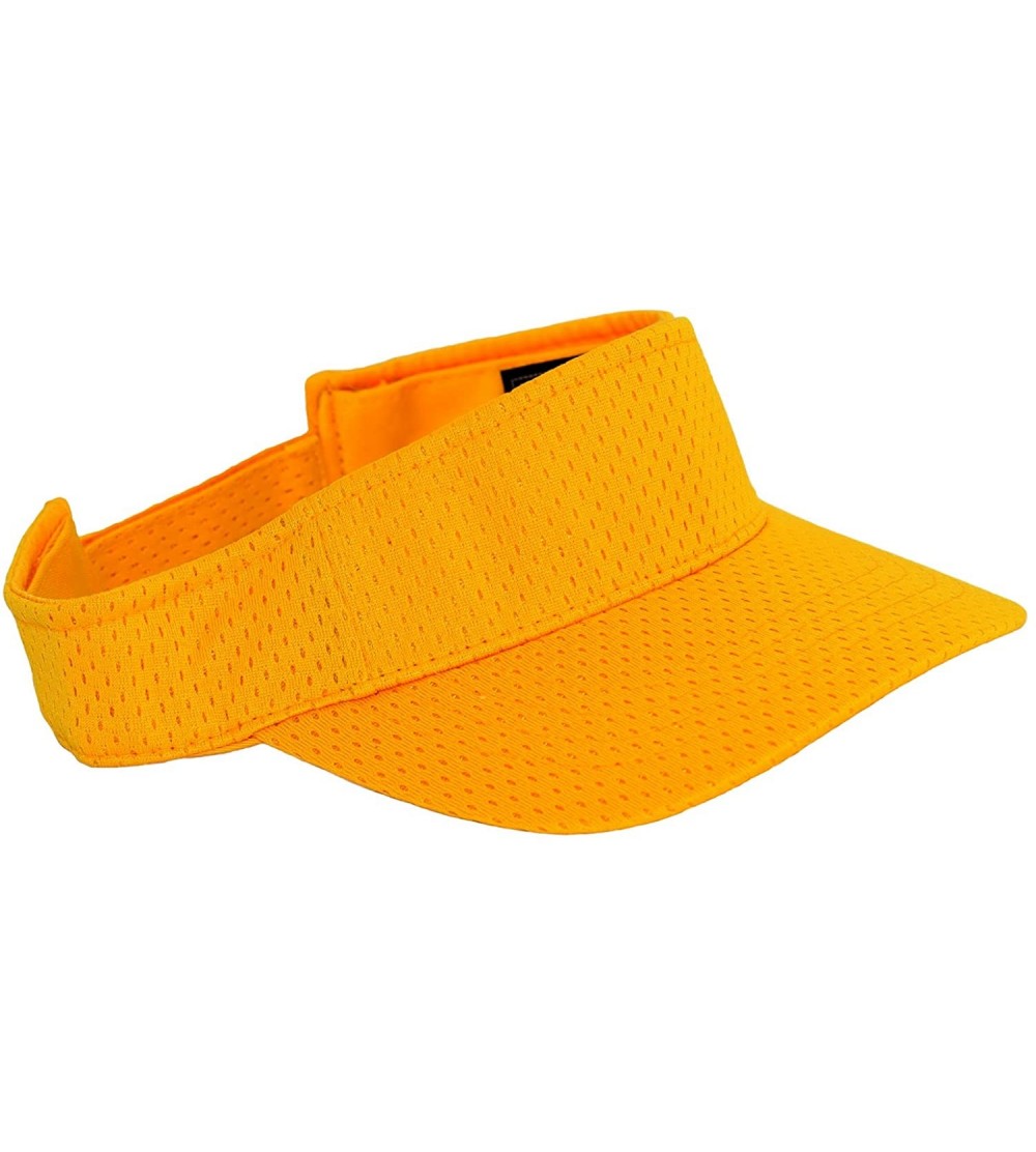 Visors Athletic Mesh Sports Visor - Gold Yellow - CN11K588V3H $12.68