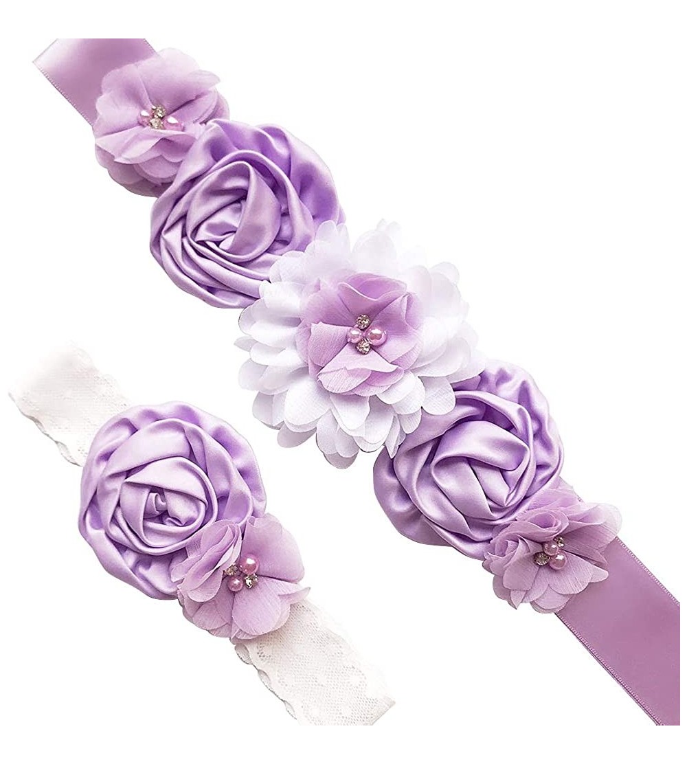 Headbands Maternity Flower Floral Pregnancy Photography - Light Purple - CB18M6DEKR8 $10.42