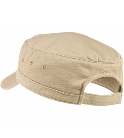 Baseball Caps Military Style Distressed Washed Cotton Cadet Army Caps - Khaki - C711Z33C6KX $17.75