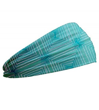 Headbands Ultimate Sports Sweat Wicking Headband (Aqua Blue Design) - Aqua Blue Design - CN18ZCMG3SD $7.99