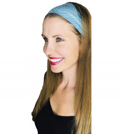 Headbands Ultimate Sports Sweat Wicking Headband (Aqua Blue Design) - Aqua Blue Design - CN18ZCMG3SD $7.99