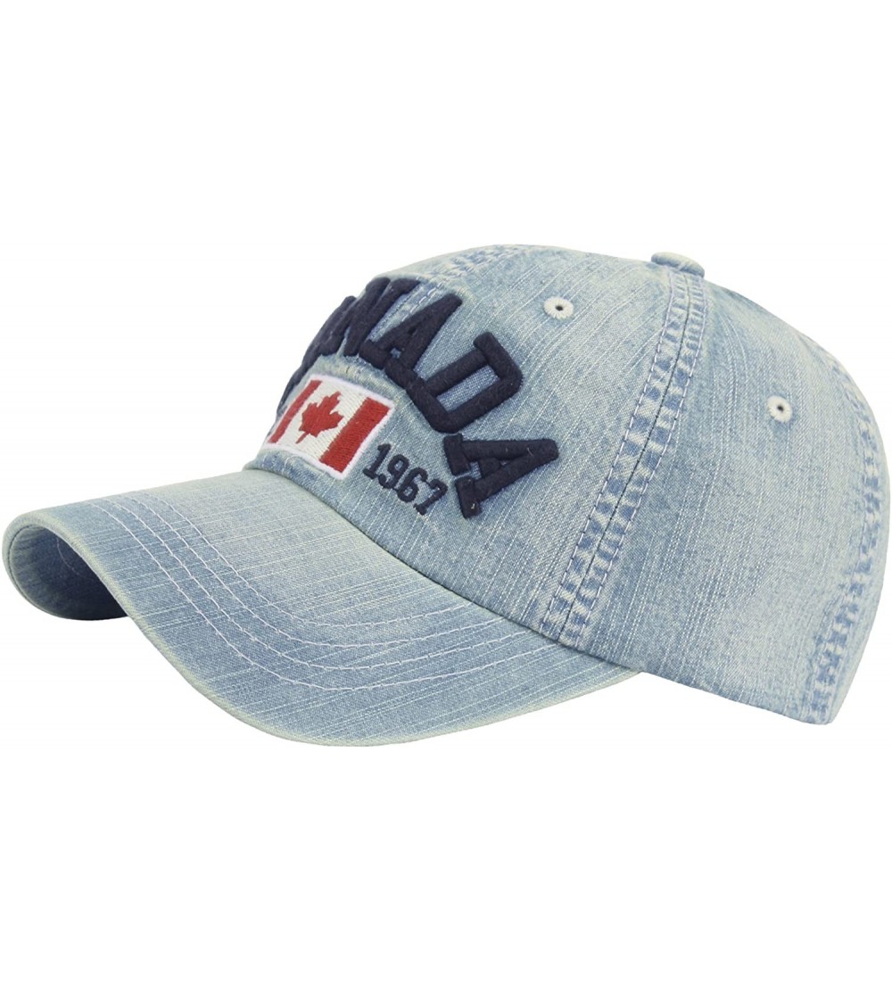 Baseball Caps Canada Vintage Denim Jeans Dark Washing Club Ball Cap Baseball Hat Truckers - Skyblue - CX187OUO2WS $18.55