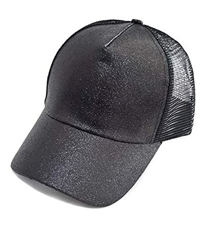 Baseball Caps Mama Bear Trend Glitter Baseball Cap for Women's High Ponytail Messy Bun Trucker Hat - Pink - CQ18HS4WT8N $14.94