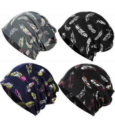 Skullies & Beanies Womens Slouchy Beanie Cotton Chemo Caps Cancer Headwear Hats Turban - 4 Pair-campaign 4 - C118XON0ZG0 $17.74