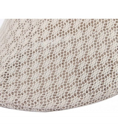Newsboy Caps Men's Mesh Cotton Summer Ivy Hat Ascot Flat Cap Breathable Gatsby Newsboy Hat Cabbie Beret - Beige - CI18RH2HLHR...