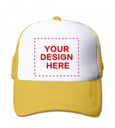 Baseball Caps Custom Mesh Baseball Caps Add Your Own Personalized Adjustable Sports Trucker Sun Hats - Yellow - C919644C9ME $...