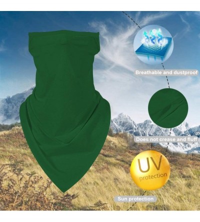 Balaclavas Men Women Ear Loops Face Scarf Neck Gaiters Bandana Mask Balaclava for Dust Wind - Green - CV199ORDCU8 $14.53