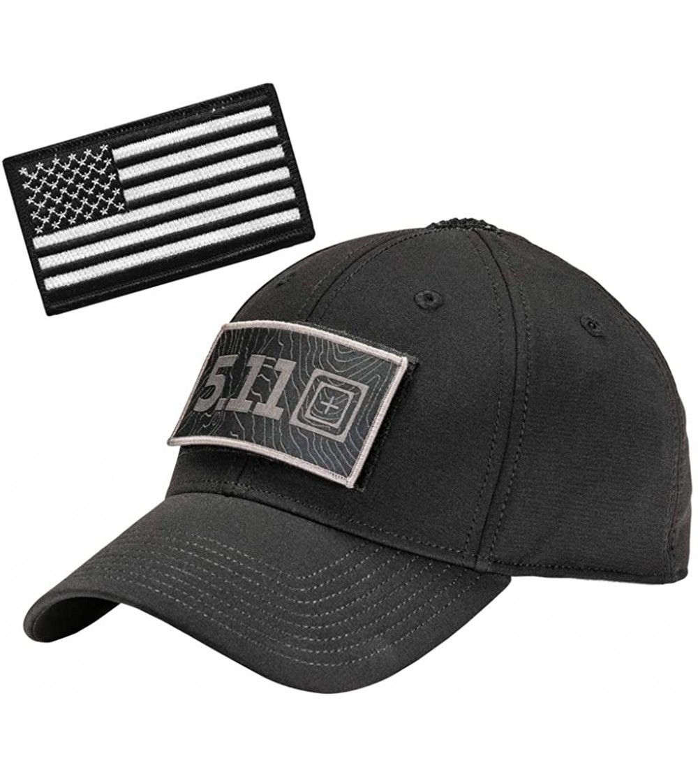 Baseball Caps Black 5.11 Hawkeye Fitted Tactical Cap Bundle with Matching Tactical Patch - Usa-black - CQ18OHKLS60 $51.71