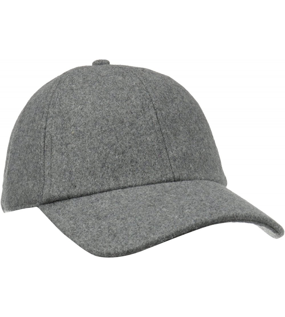 Baseball Caps Women's Wool Baseball Hat with Adjustable Back - Charcoal - CV11CZVGAZR $43.56