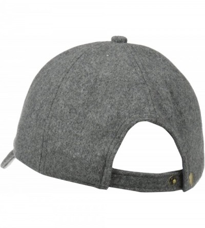 Baseball Caps Women's Wool Baseball Hat with Adjustable Back - Charcoal - CV11CZVGAZR $17.21