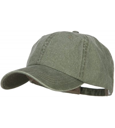 Baseball Caps Big Size Washed Pigment Dyed Cap - Olive - CW18438ZGRN $40.67