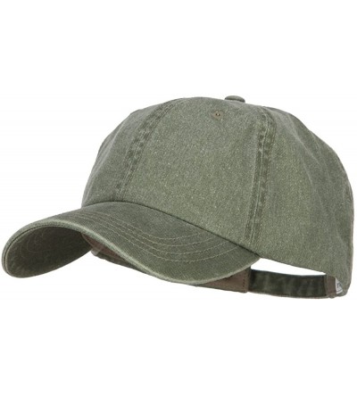 Baseball Caps Big Size Washed Pigment Dyed Cap - Olive - CW18438ZGRN $17.35