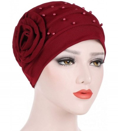 Skullies & Beanies Fashion Women Muslim Stretch Turban Hat Chemo Cap Hair Loss Head Scarf Wrap Hijib Cap Gift - F - CF18RCA6Q...