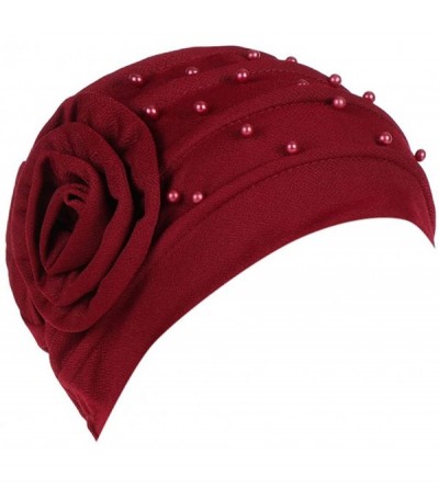 Skullies & Beanies Fashion Women Muslim Stretch Turban Hat Chemo Cap Hair Loss Head Scarf Wrap Hijib Cap Gift - F - CF18RCA6Q...