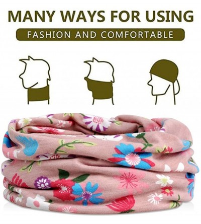 Skullies & Beanies Printed Beanie Chemo Hat Slouchy Cotton Stretch Turban Scarf - Flowers Pink - CQ196TXIHUR $12.50