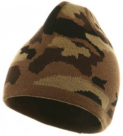 Skullies & Beanies Camo Design Beanie-Camel Brown Khaki - Other - CX111XOTA77 $16.03