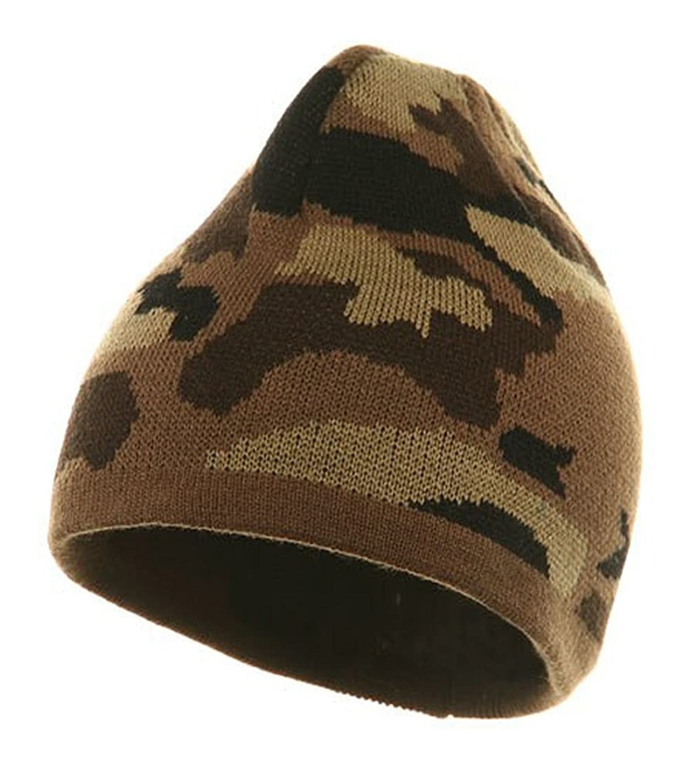 Skullies & Beanies Camo Design Beanie-Camel Brown Khaki - Other - CX111XOTA77 $16.03