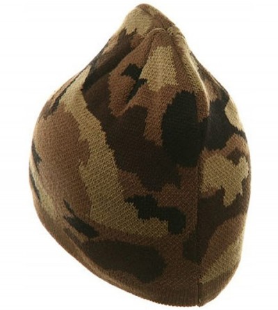 Skullies & Beanies Camo Design Beanie-Camel Brown Khaki - Other - CX111XOTA77 $16.03