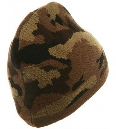 Skullies & Beanies Camo Design Beanie-Camel Brown Khaki - Other - CX111XOTA77 $16.03