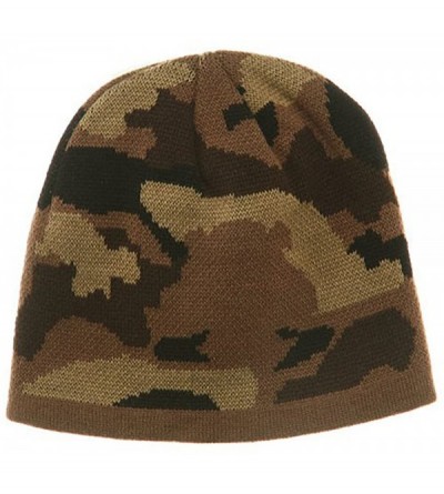 Skullies & Beanies Camo Design Beanie-Camel Brown Khaki - Other - CX111XOTA77 $16.03