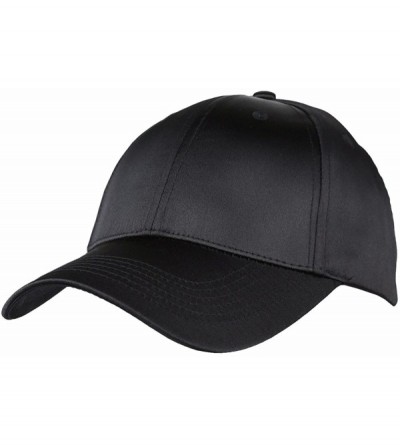 Baseball Caps Baseball Cap-Plain Polyester 6 Panel Satin Sport Dancing Summer Sun Visor Hat - 1-black - CG18DZQ85ZK $26.64