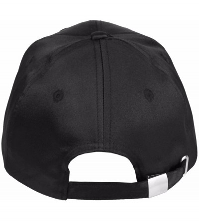 Baseball Caps Baseball Cap-Plain Polyester 6 Panel Satin Sport Dancing Summer Sun Visor Hat - 1-black - CG18DZQ85ZK $14.95