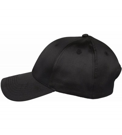 Baseball Caps Baseball Cap-Plain Polyester 6 Panel Satin Sport Dancing Summer Sun Visor Hat - 1-black - CG18DZQ85ZK $14.95