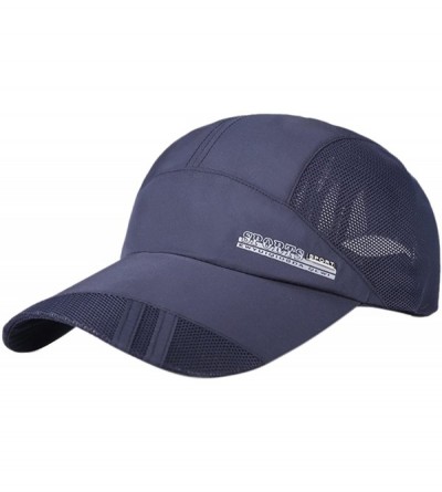 Bucket Hats Unisex Mesh Brim Tennis Cap Outside Sunscreen Quick Dry Adjustable Baseball Hat - C-blue - CT17YZOUX2H $13.75