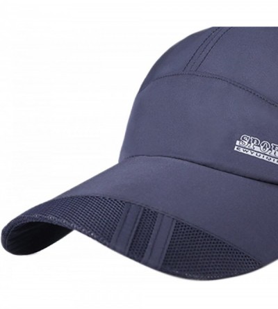 Bucket Hats Unisex Mesh Brim Tennis Cap Outside Sunscreen Quick Dry Adjustable Baseball Hat - C-blue - CT17YZOUX2H $13.75