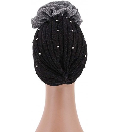 Skullies & Beanies Women's African Flower Pattern Shower Cap Boho Style Bath Hat Wide Band Sleep Headwear Bonnets for Women/G...