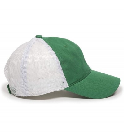 Baseball Caps Garment Washed Meshback Cap - Kelly Green/White - CC11IDG7RB5 $12.10