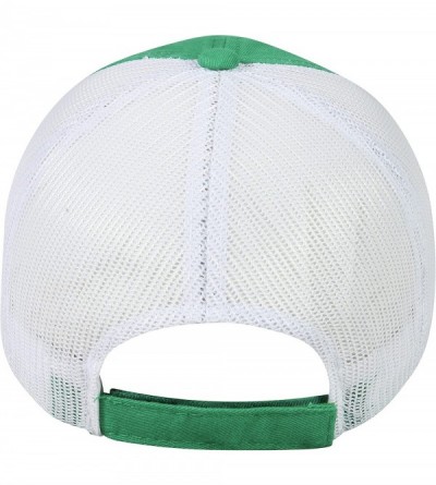 Baseball Caps Garment Washed Meshback Cap - Kelly Green/White - CC11IDG7RB5 $12.10