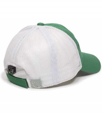 Baseball Caps Garment Washed Meshback Cap - Kelly Green/White - CC11IDG7RB5 $12.10