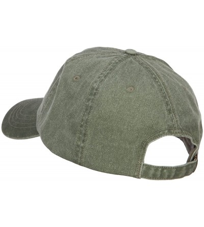 Baseball Caps Big Size Washed Pigment Dyed Cap - Olive - CW18438ZGRN $17.35