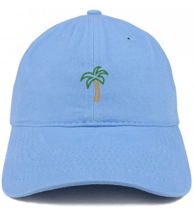 Baseball Caps Palm Tree Embroidered Dad Hat Adjustable Cotton Baseball Cap - Carolina Blue - CK185HR8LT2 $36.79