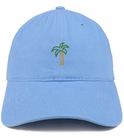 Baseball Caps Palm Tree Embroidered Dad Hat Adjustable Cotton Baseball Cap - Carolina Blue - CK185HR8LT2 $17.95