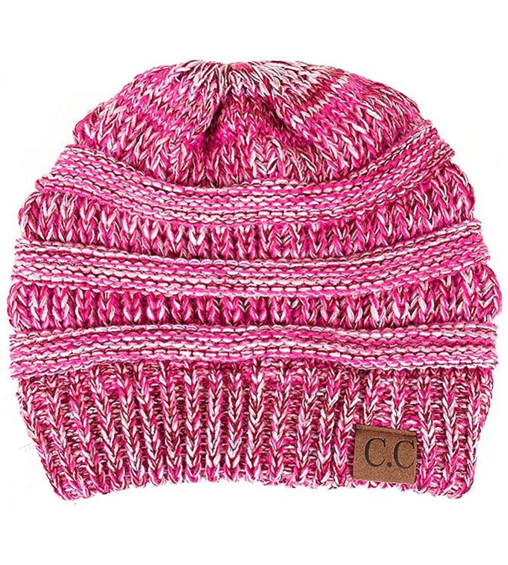 Skullies & Beanies Trendy Warm Chunky Soft Marled Cable Knit Slouchy Beanie - 1 - C2129VX4487 $10.62