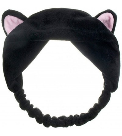 Headbands Girl's Fashion Cute Cat Ears Headband Hair Head Band Party Gift Headdress(Black) - Black - CE17YCCI54N $16.60