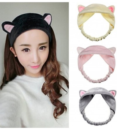 Headbands Girl's Fashion Cute Cat Ears Headband Hair Head Band Party Gift Headdress(Black) - Black - CE17YCCI54N $9.20