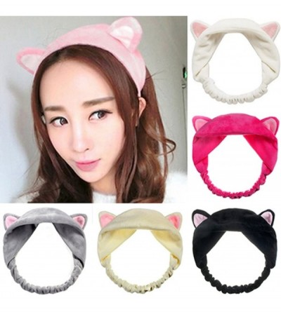 Headbands Girl's Fashion Cute Cat Ears Headband Hair Head Band Party Gift Headdress(Black) - Black - CE17YCCI54N $9.20