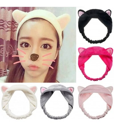 Headbands Girl's Fashion Cute Cat Ears Headband Hair Head Band Party Gift Headdress(Black) - Black - CE17YCCI54N $9.20