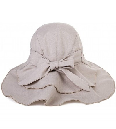 Sun Hats UV Protection Summer Sun Hat Women Packable Cotton Ponytail Chin Strap 55-59CM - 16031_beige - CC12GGQFARF $12.52