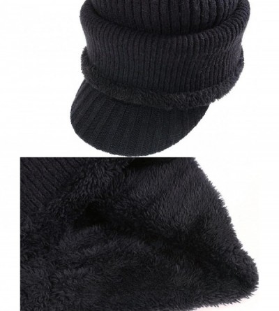 Skullies & Beanies Unisex Neck Warmer Ski Face Mask Winter Hat Visor Balaclava Beanie - Navy Blue - CI186I0C8H3 $19.02