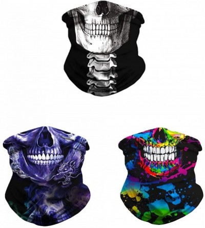 Balaclavas Gaiter Bandana Breathable Balaclava Protection - O-dark Color With Teeth-3pcs - CP197YD4S3U $22.25