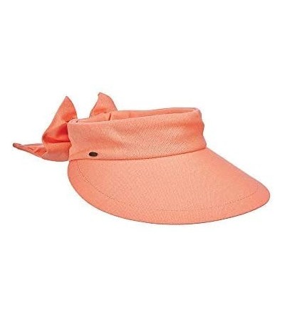 Visors Women's Visor Hat With Big Brim - Grapefruit - CZ11PXBBE8F $22.84