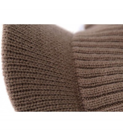 Skullies & Beanies Men's Winter Warm Thick Knit Beanie Hat with Visor - A-khaki - CU18AHGZ4C4 $11.07