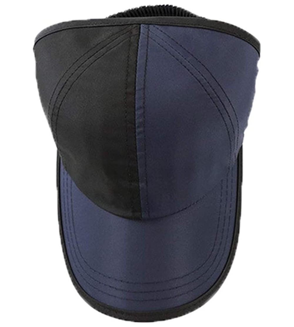 Baseball Caps Women's Summer Ponytail Half Baseball Cap Sunshade Outdoor Sports Hat - Black&dark Blue - CT18TU9ZKSN $19.25