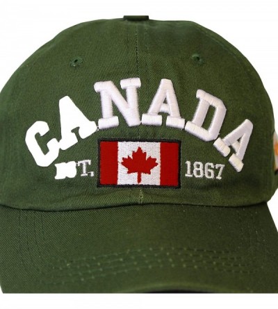 Baseball Caps Cotton Baseball Cap Canada Maple Flag Embroidery LX1382 - Green - CN18XTTO4AD $15.78